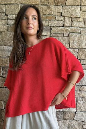 Conrad Box Cotton Knit Chilli